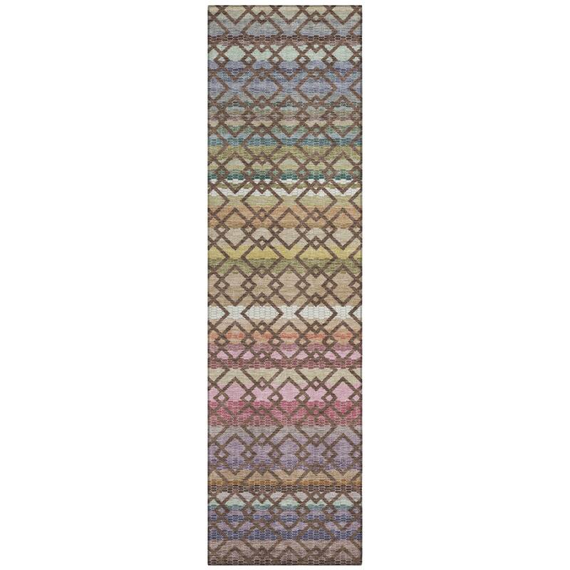 Machine Washable Indoor/ Outdoor Cabo Stripe Chantille Rug