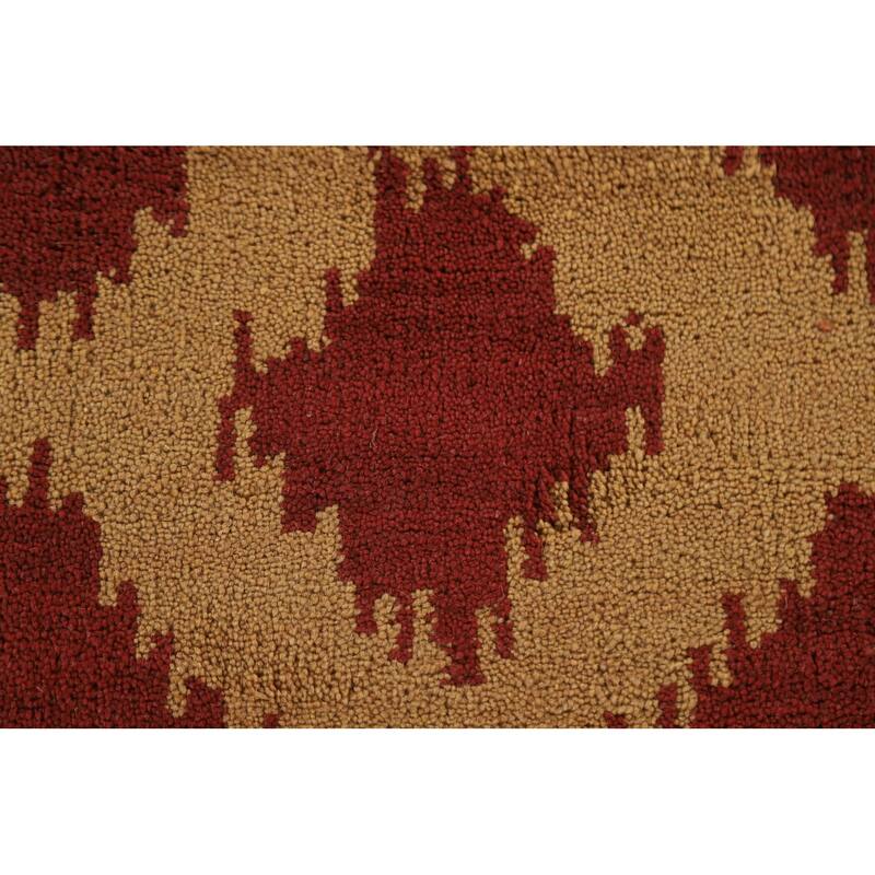Hand Knotted Oriental 100% Wool Carpet Modern All-Over Yellow & Gold Gabbeh Area Rug - 8' 0'' X 5' 2''
