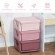preview thumbnail 4 of 3, 3 Tier Kids Toy Organizers and Dresser with Drawers,Pink