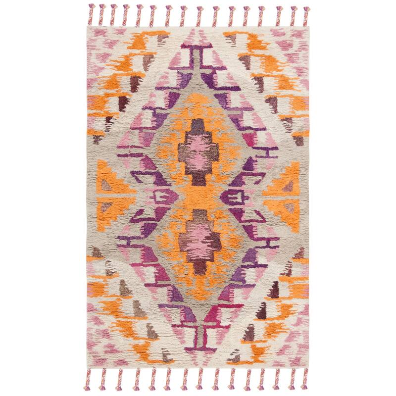 SAFAVIEH Handmade Casablanca Shag Mateja Tribal Moroccan Wool Rug