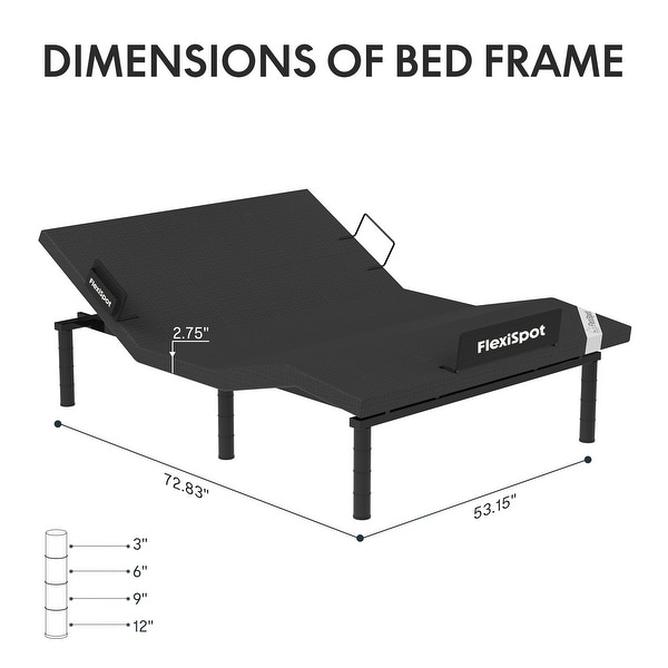 FunniHomi Zero Clearance Massage Adjustable Bed Frame with