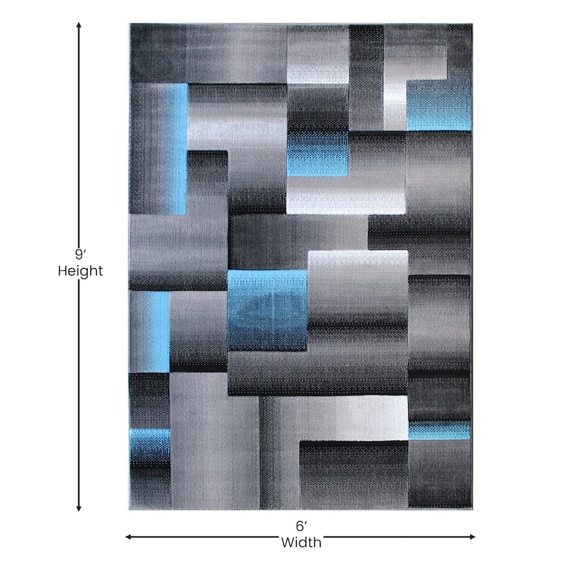 Modern Geometric Style Color Blocked Indoor Area Rug