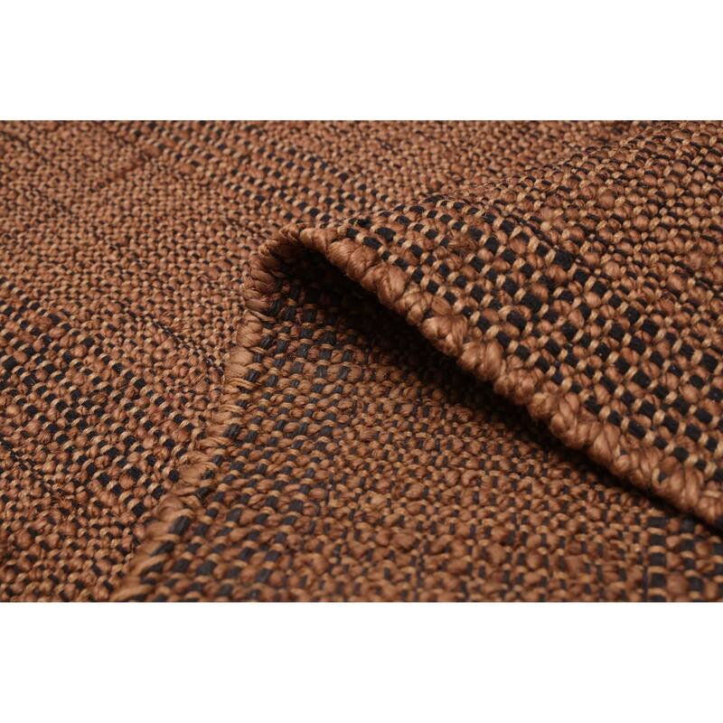 ECARPETGALLERY Flat-Weave Palas Denizli Brown Jute Kilim - 5'9 x 7'5