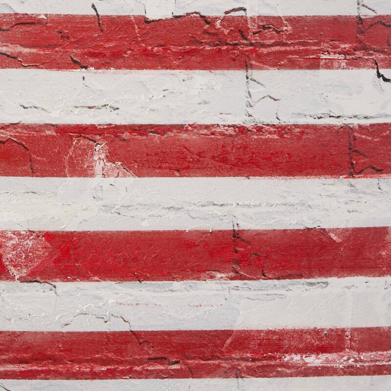 Red Wood American Flag Wall Decor with Black Frame