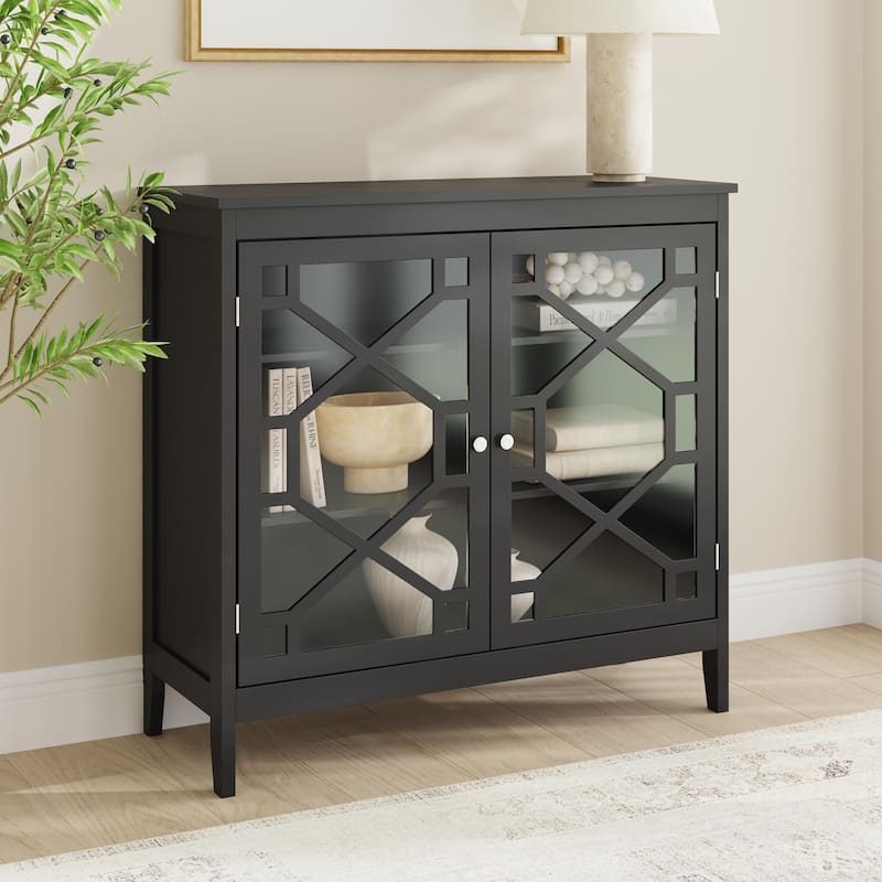 Linon Ava Black Large Cabinet