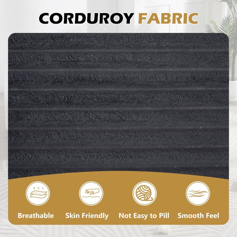 Roomfitters 67" Oversized Chaise Lounge, Corduroy Boneless Sleeper Sofa with 9.9" Wide Armrests