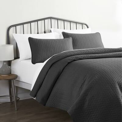 Soft Essentials Quilted Herringbone Coverlet Set