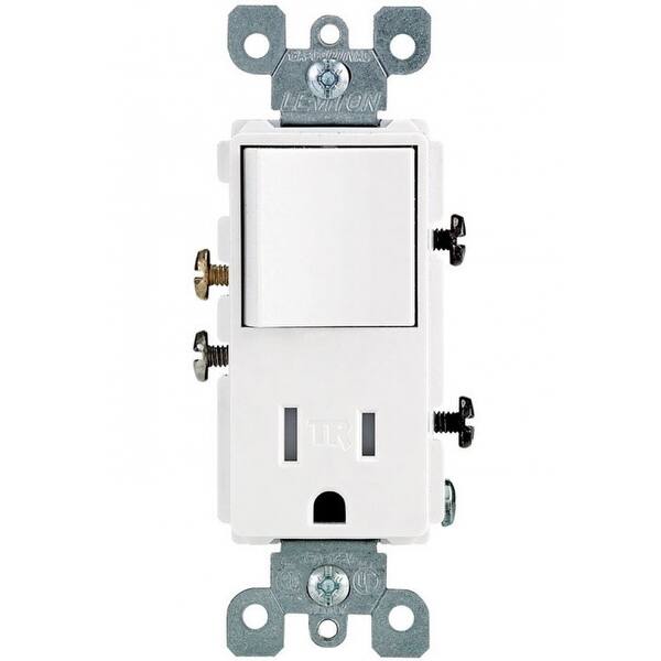 Leviton T5625 W Decora Combination Tamper Resistant Switch Outlet