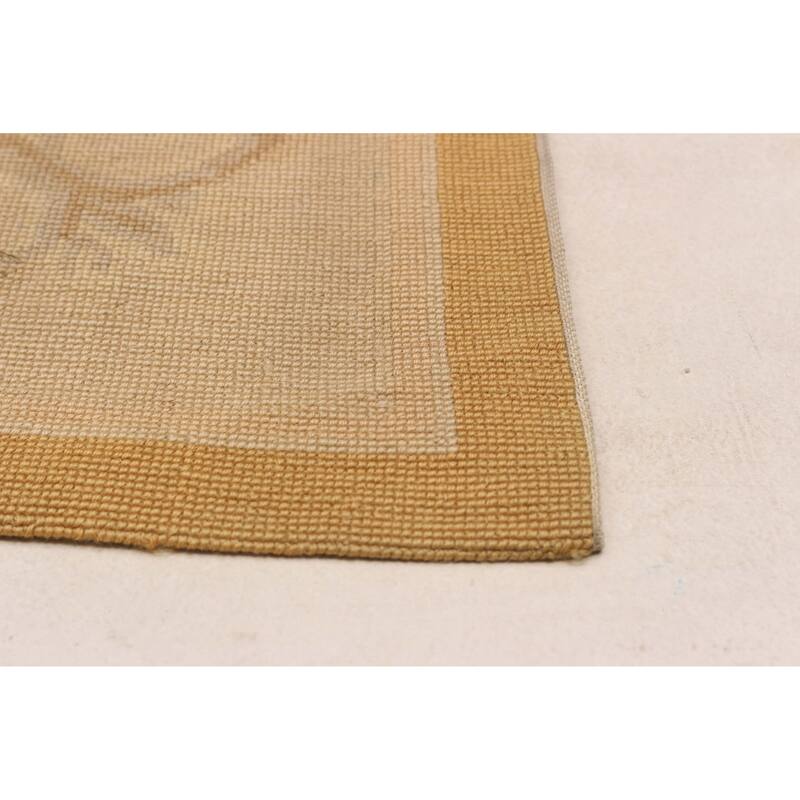 ECARPETGALLERY Flat-Weave Dynasty Beige, Tan Wool Tapestry Kilim - 7'7 x 9'6