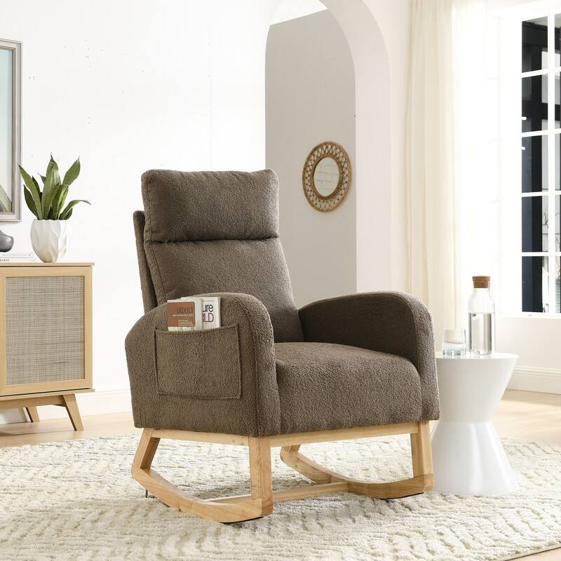 Living Room Lounge Arm Rocking Chair - Coffee