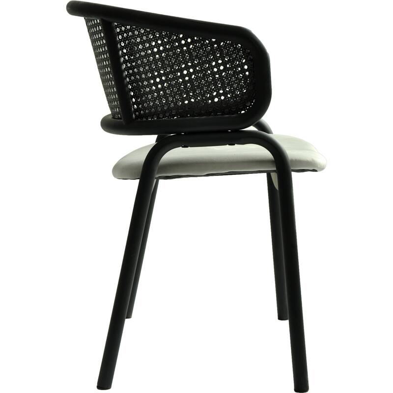 Ervilla Modern Upholstered Dining Chair with Cozy Armchair and Black Iron Legs for Dining Room Kitchen Patio