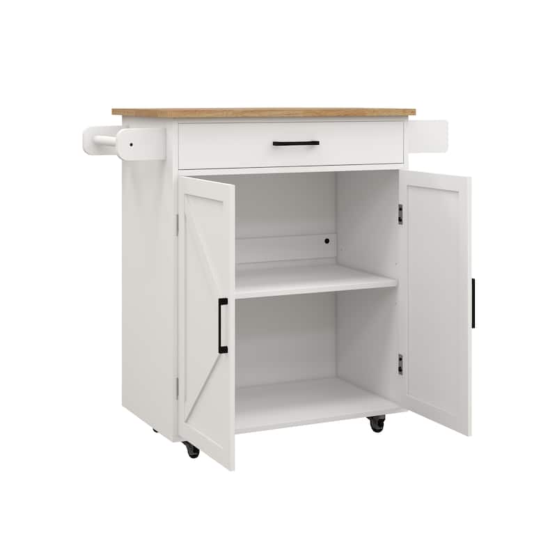Kitchen island rolling trolley cart with Adjustable Shelves