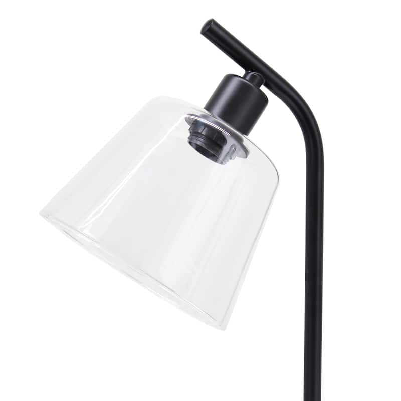 Metal Desk Lamp with Glass Shade Industrial Style Lighting - 8 x 5.50 x 15.75 in. (L x W x H)