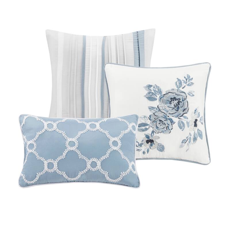 Madison Park Willa 6 Piece Cotton Quilt Set with Throw Pillows