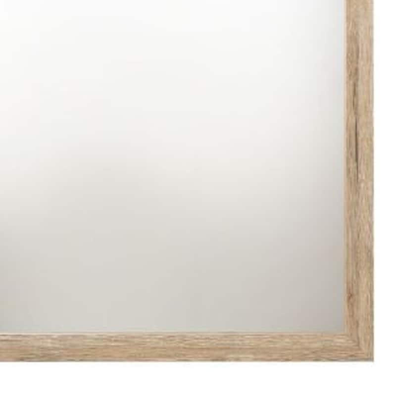 HomeRoots 40" Natural Square Wood Framed Mounted Dresser Mirror - 40' X '40' X '1