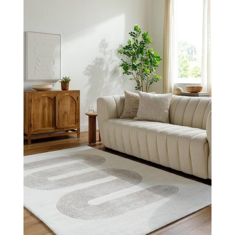 Livabliss Casual Carolena Geometric Area Rug - 2' x 3' - Off-White/Brown