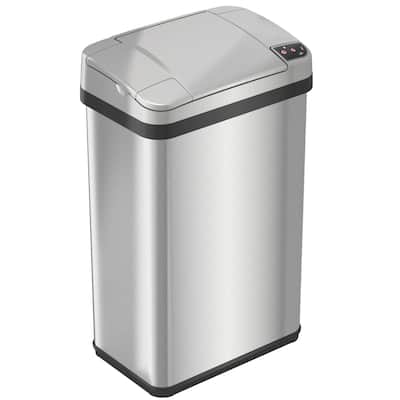iTouchless 4 Gal Stainless Steel Sensor Bathroom Trash Can with Filter
