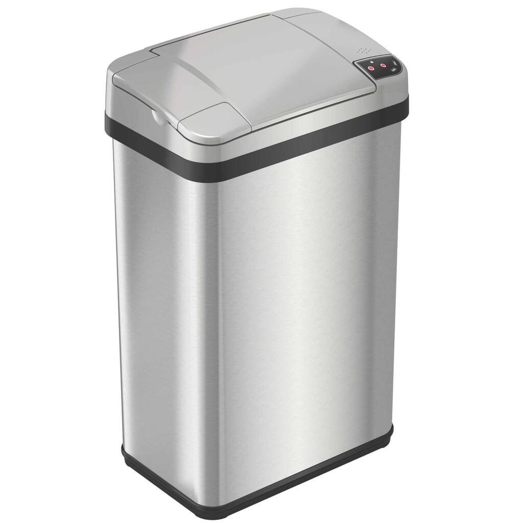 iTouchless 4 Gal Stainless Steel Sensor Bathroom Trash Can with Filter