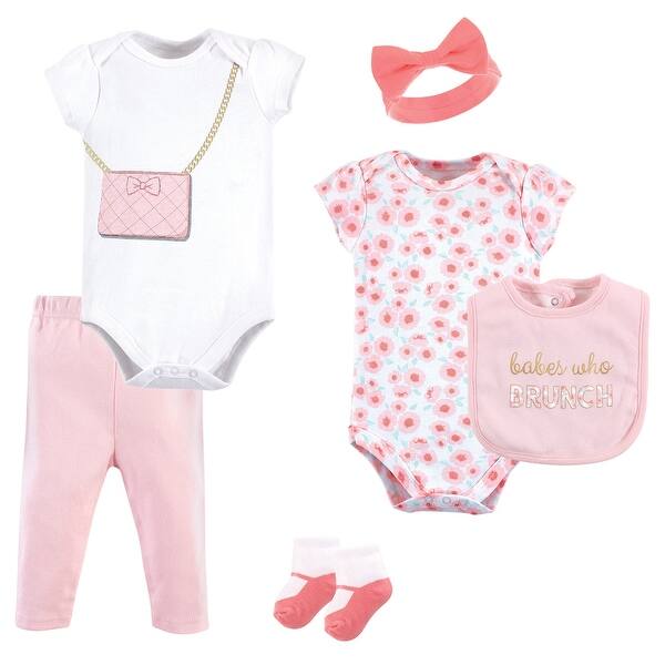 slide 1 of 1, Little Treasure Baby Girl Layette 6-Piece Set, Brunch 0-3 Months - Brunch