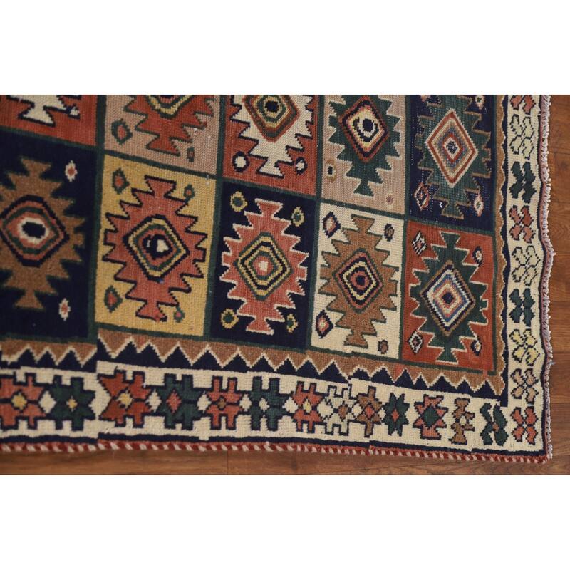Bakhtiari Persian Vintage Area Rug Hand-knotted Wool Carpet - 3'10"x 7'5"