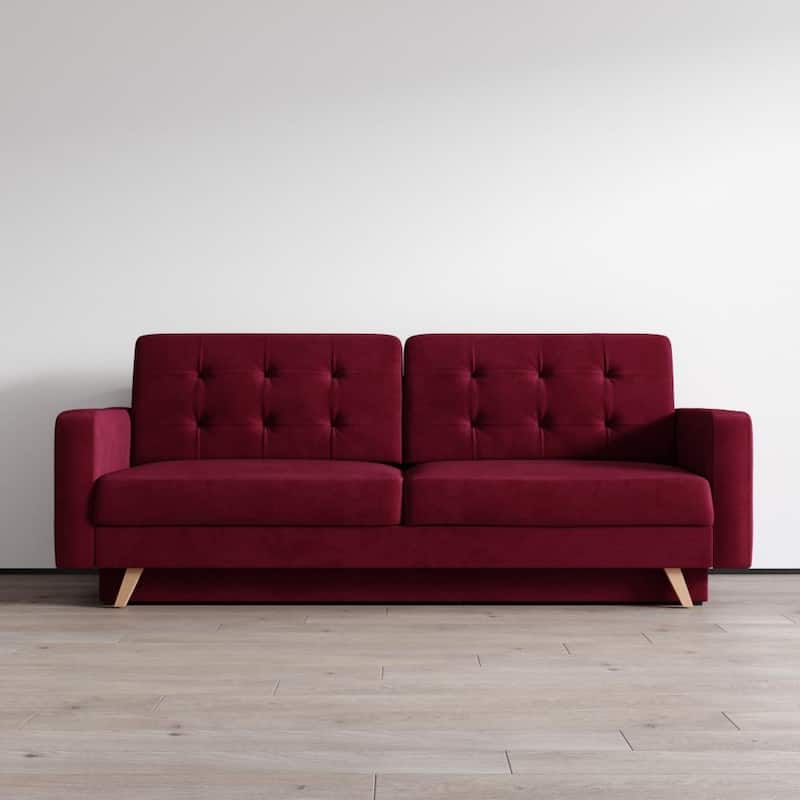 Vegas Queen Futon Sleeper Sofa Bed - Burgundy