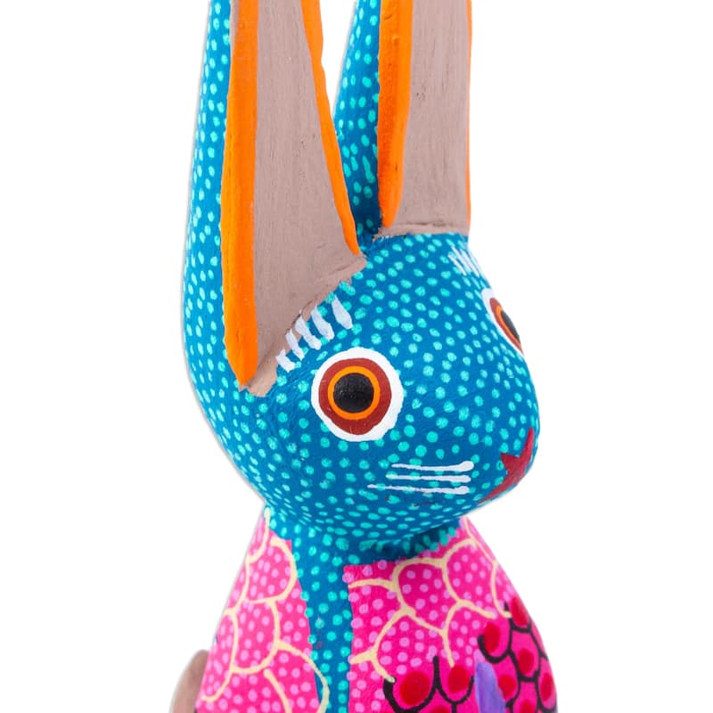 Novica Handmade Oaxacan Bunny Wood Alebrije Figurine