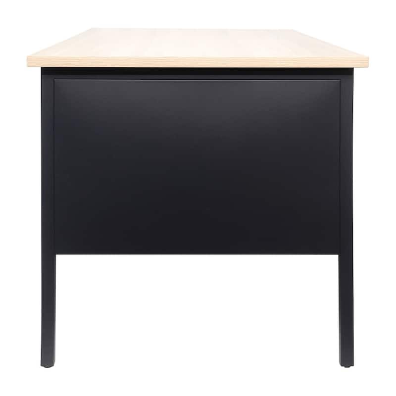 Commercial Right Side Single Pedestal Desk with 3 Locking Drawers