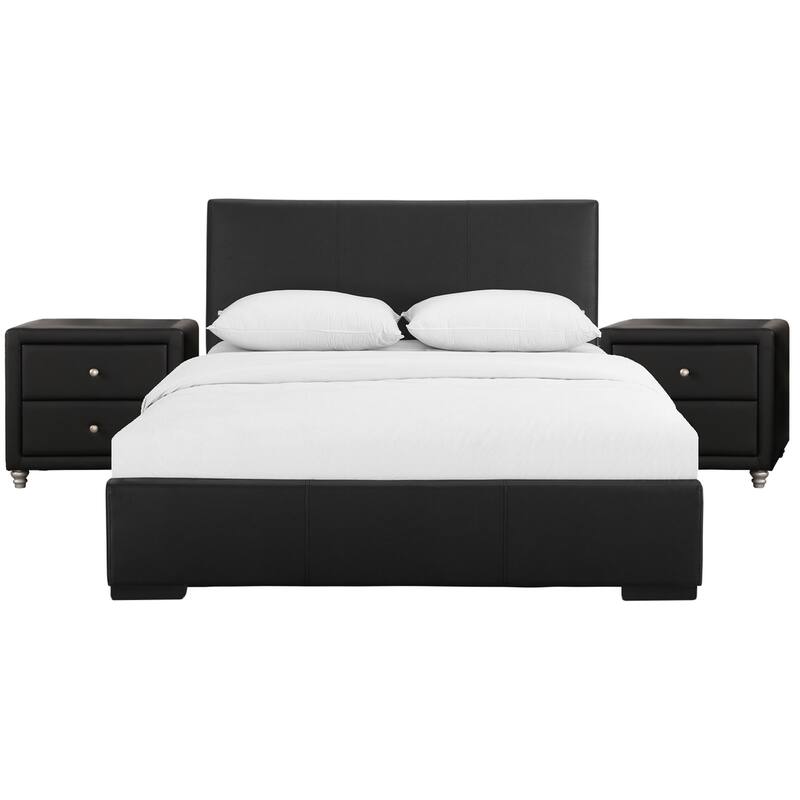 Hindes Faux Leather Upholstered Platform Bedroom Set (Multiple Colors)