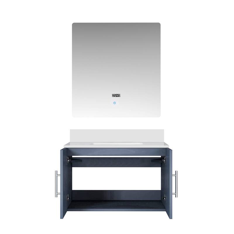 30-Inch Bathroom Vanity with Marble Top, Soft Close Storage, and 30" x 32" Mirror Included