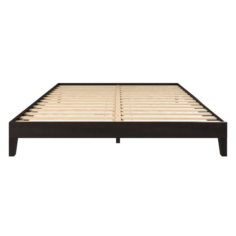 Solid Wood Platform Bed with Storage and Dual-Zone Support