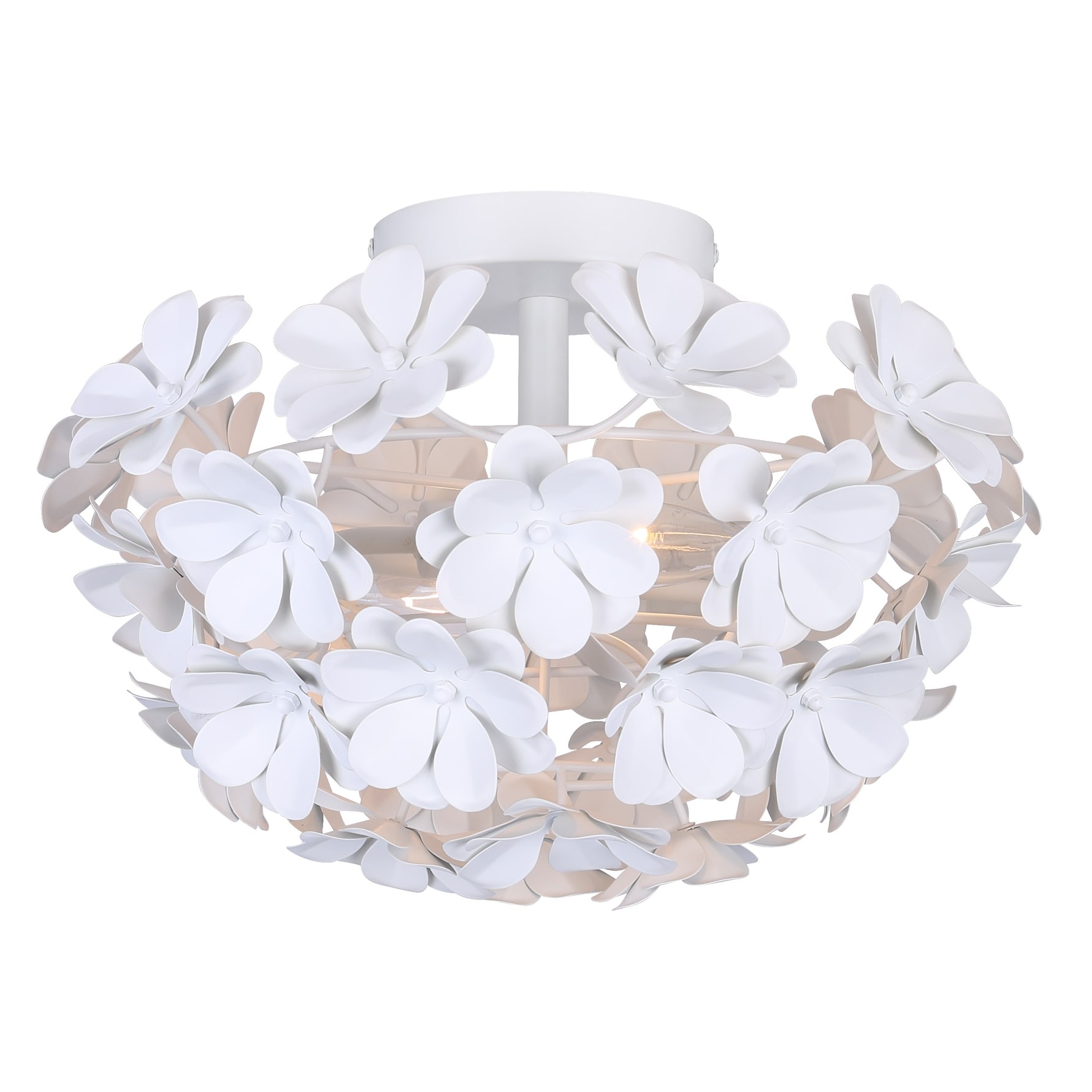 White flower flush ceiling light top