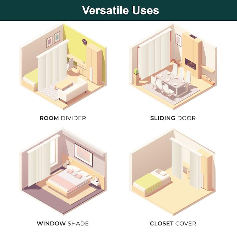 CHICOLOGY Adjustable Sliding Panels, 4-Rail Track, Light Filtering