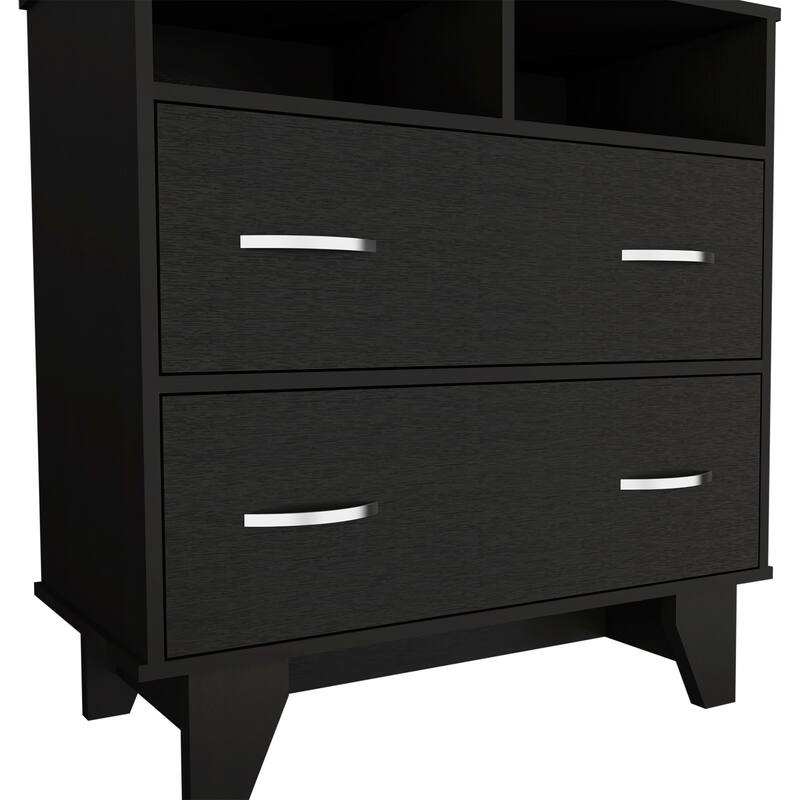 Portanova Two Drawer Dresser - Black - Black