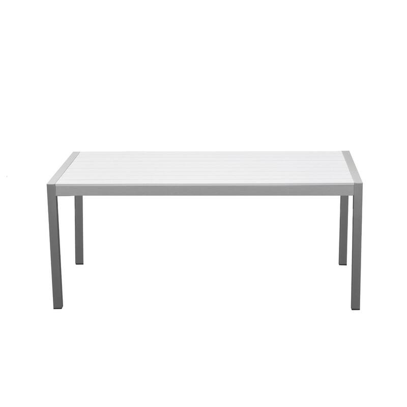 Immaculatly Elegant Aluminum Dinning Table, White