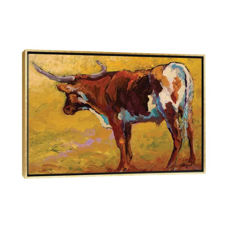 iCanvas "Longhorn Portrait, Back" by Marion Rose Framed - Gold - 18x26