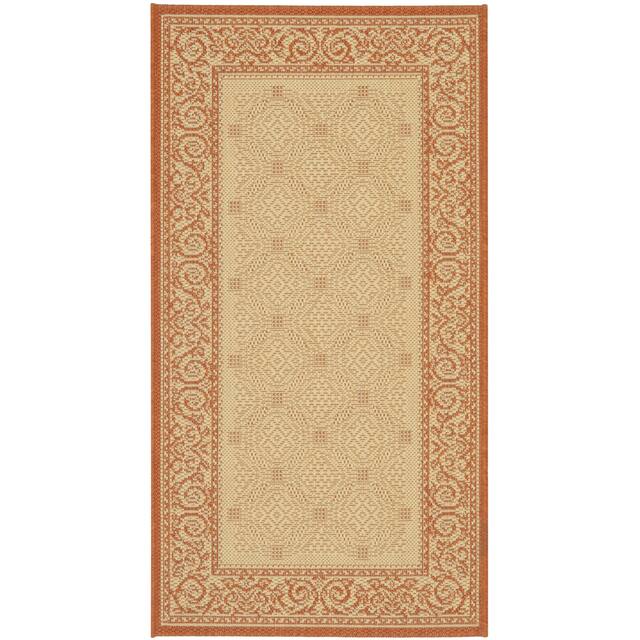 SAFAVIEH Courtyard Laurene Waterproof Patio Backyard Rug - 2' x 3'7" - Natural/Terra