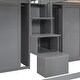 preview thumbnail 11 of 22, Elegant Double Twin Loft Beds with Wardrobes and Staircase, Grey