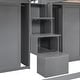 preview thumbnail 11 of 22, Impression & Beautiful Double Twin Loft Beds with Wardrobes and Staircase, Sturdy construction & Playhouse Inspired, Grey