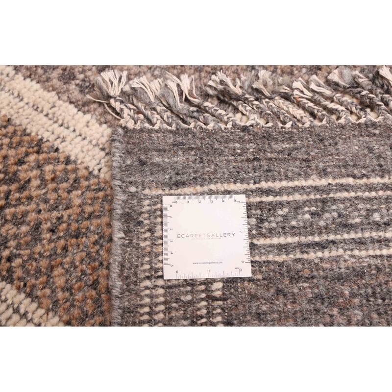 ECARPETGALLERY Hand-knotted Tangier Brown Wool Rug - 8'3 x 9'10