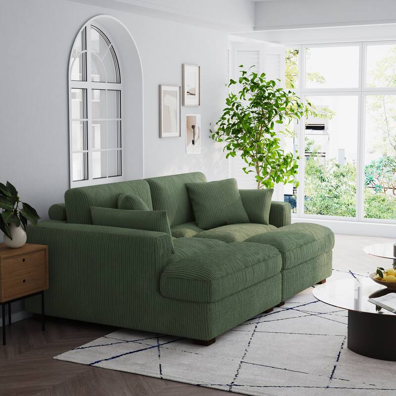 Navaeh Corduroy Modular Sectional Sofa Large Couch Sleeper Chaise
