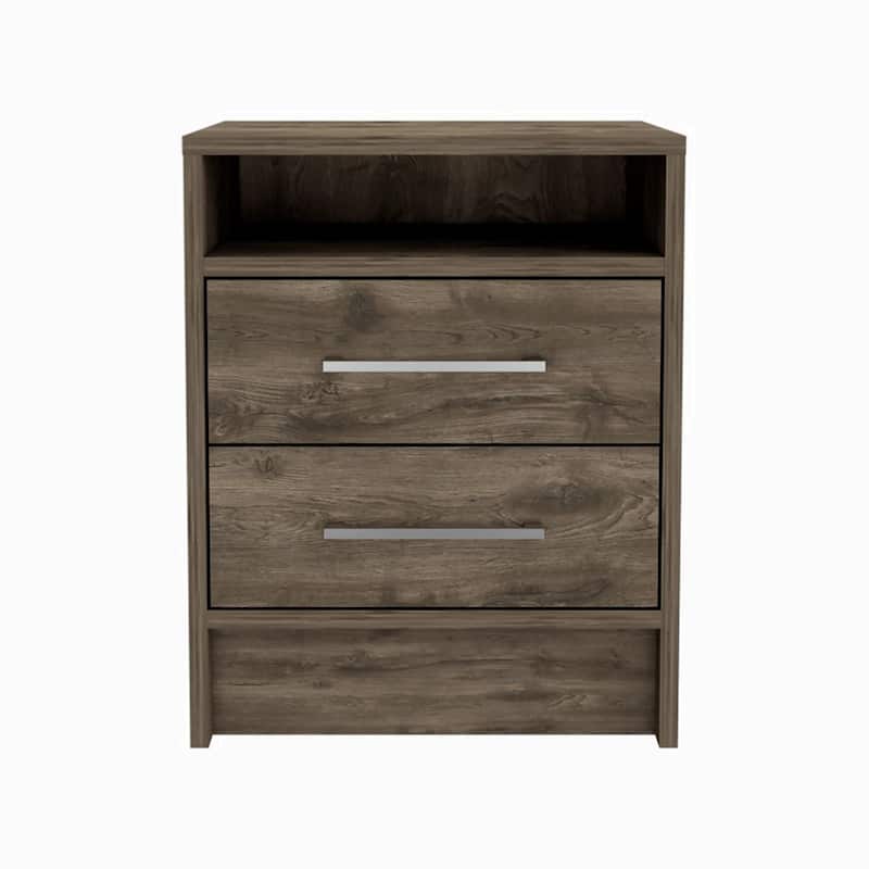 2-Drawer 1-Shelf Rectangle Nightstand