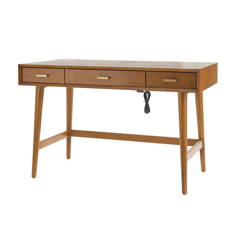 Erich Mid Century Modern 48" Computer Desk with USB by HULALA HOME