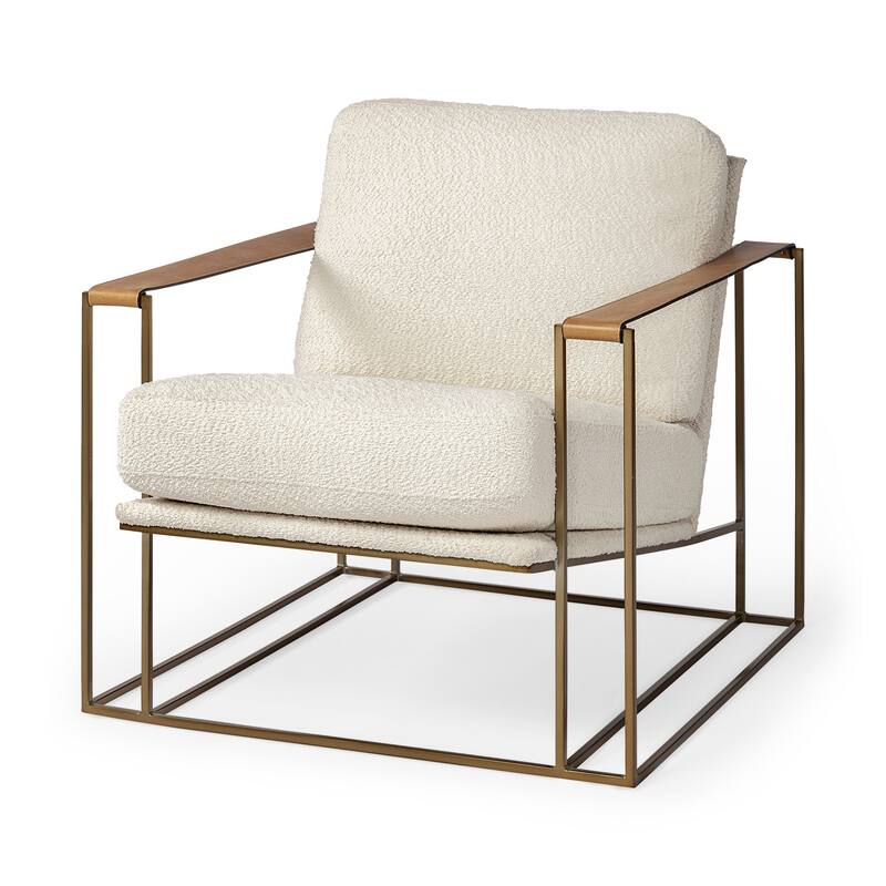 Watson Leather or Fabric Wrap Gold Metal Frame Accent Chair