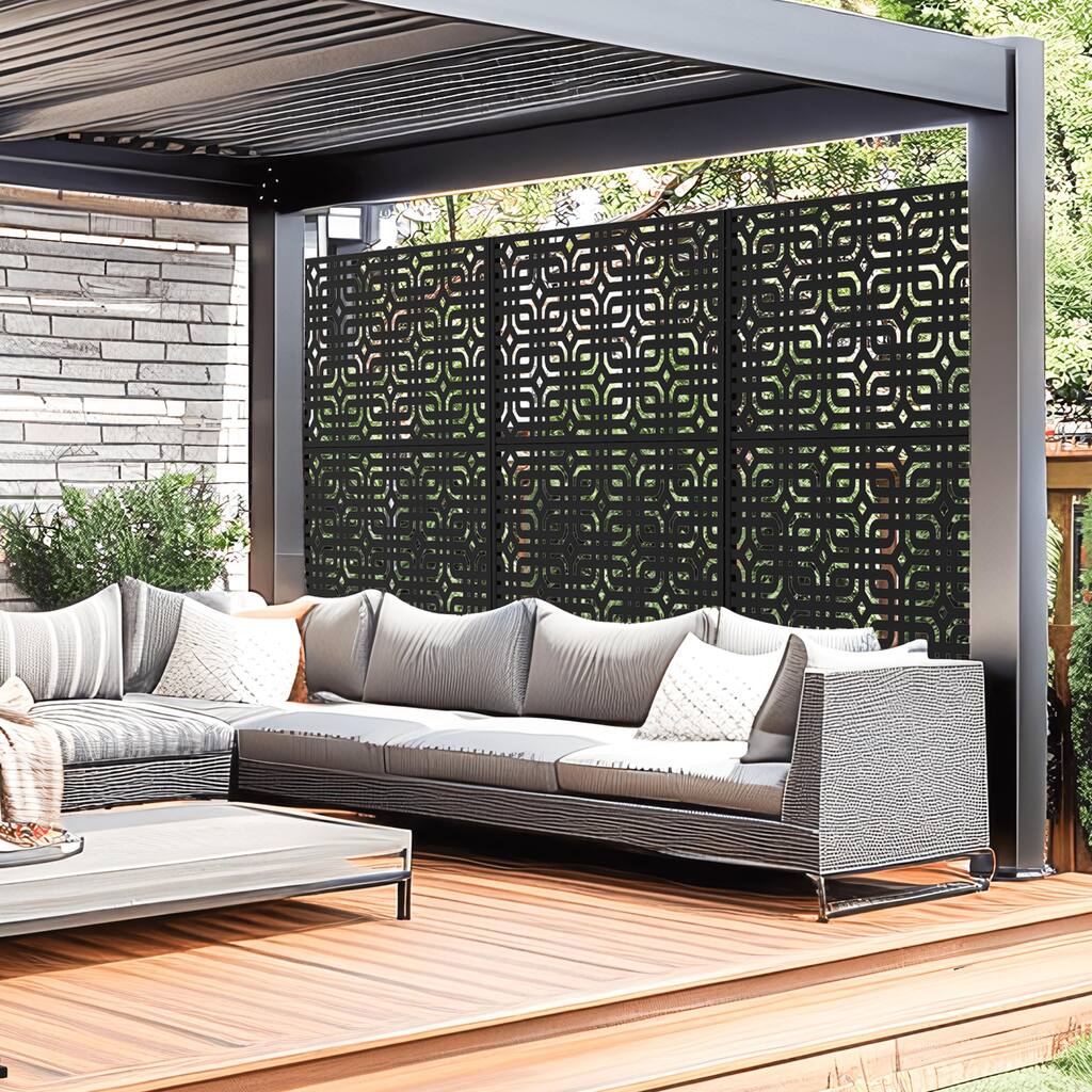 Outdoor Privacy Screen Metal Privacy Screen Panel Free Standing - 72*47