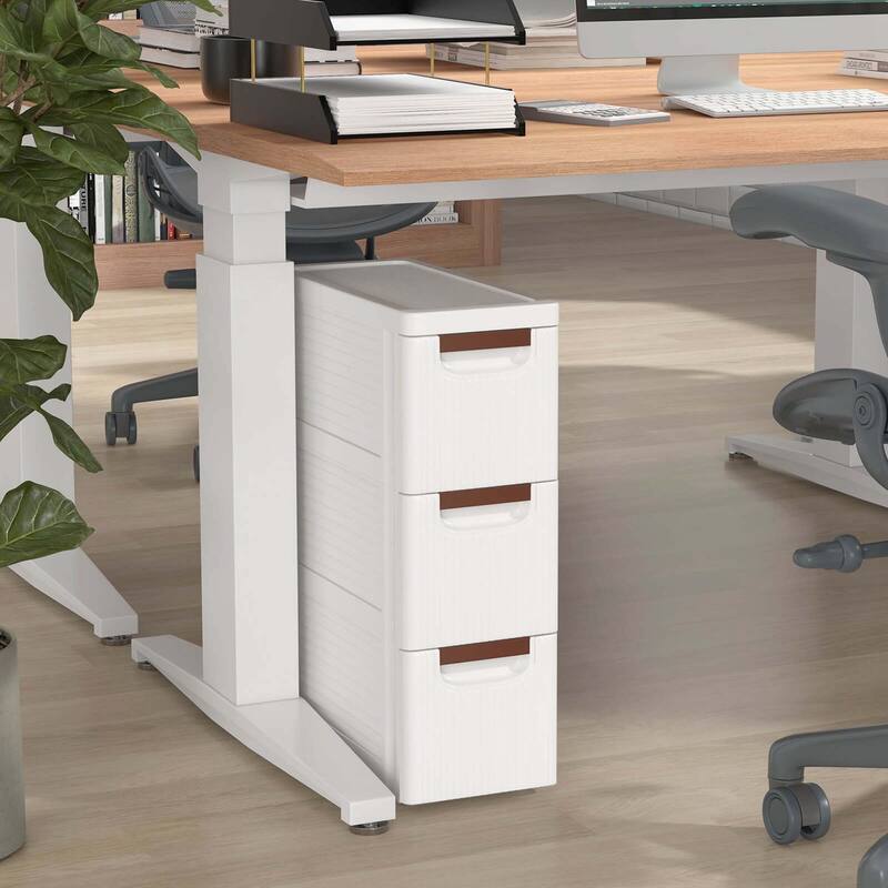 Costway 1 PCS 3-Drawer Narrow Rolling Storage Cabinet with Pull - See Details