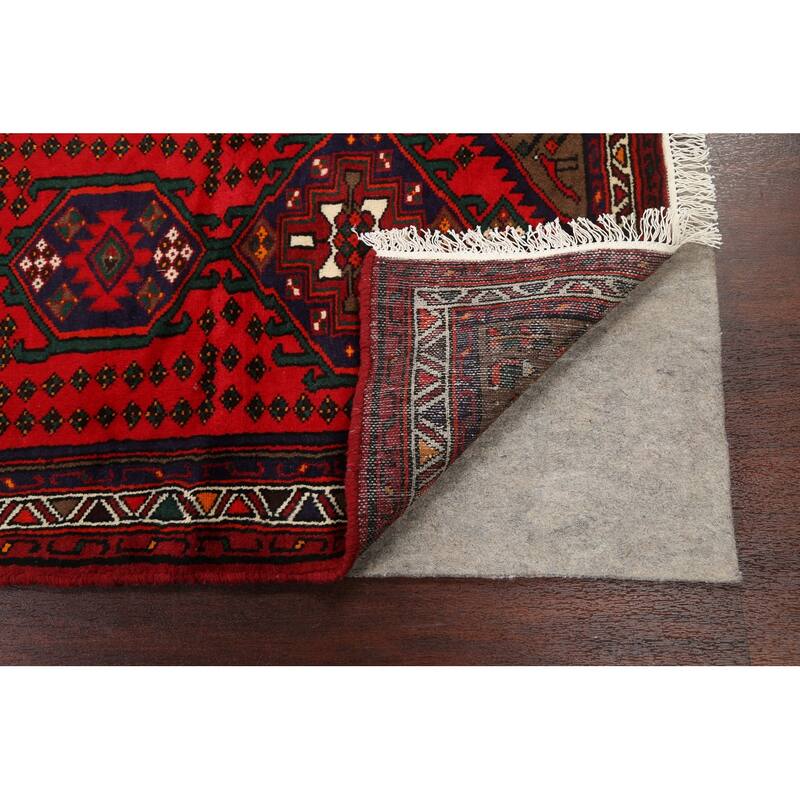 Geometric Hamedan Persian Home Decor Area Rug Hand-knotted Wool Carpet - 2'11" x 5'0"