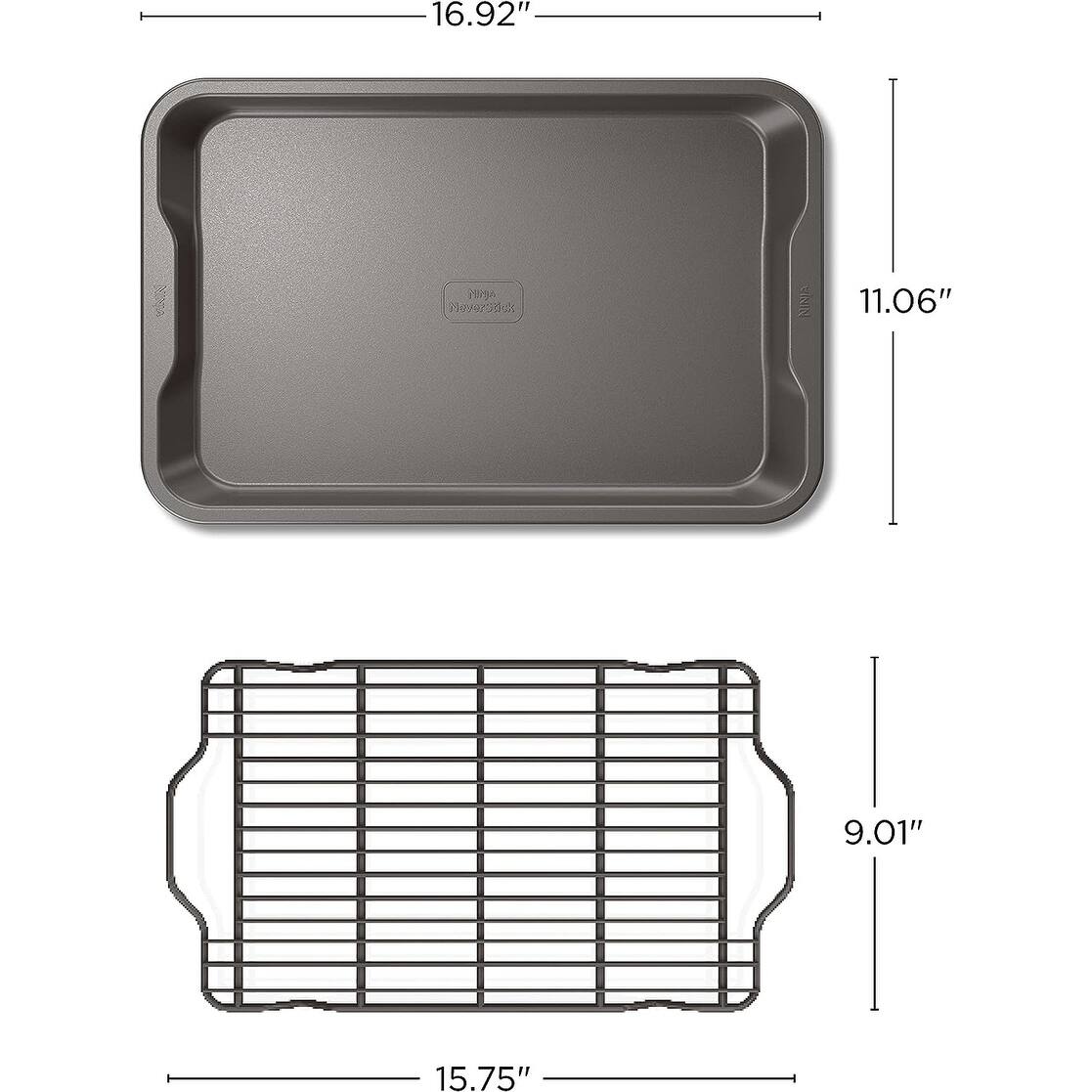 Ninja Foodi NeverStick Premium 2Piece Baking Sheet & Rack Set Bed