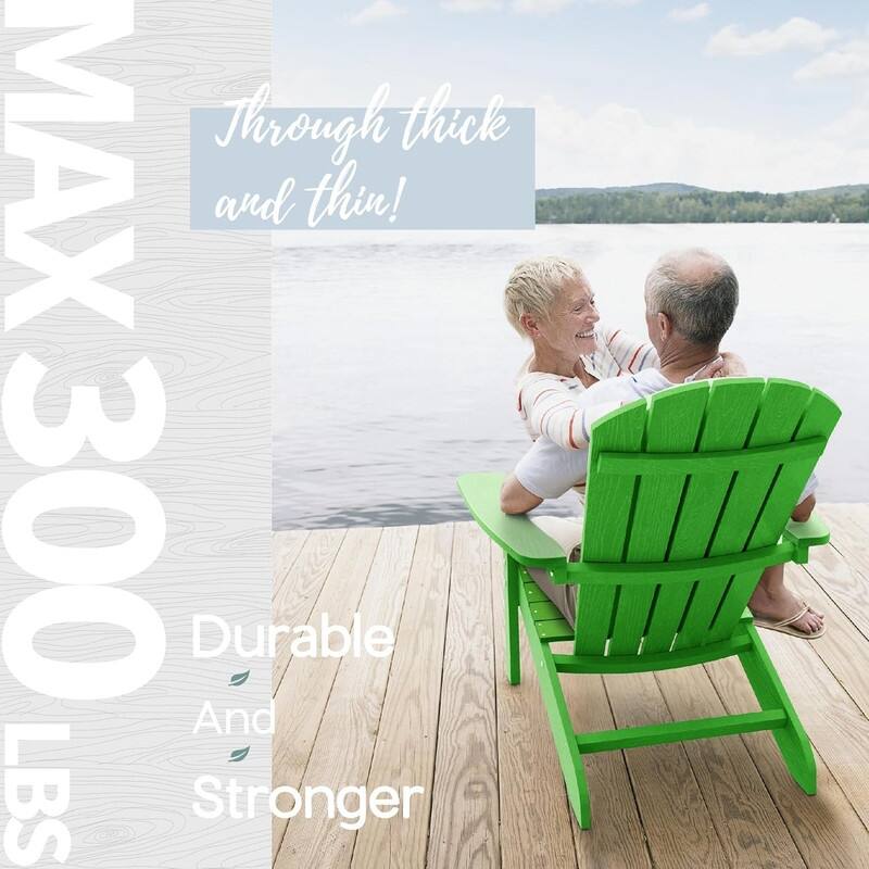 WINSOON All Weather HIPS Outdoor Plastic Adirondack Chairs Set of 4