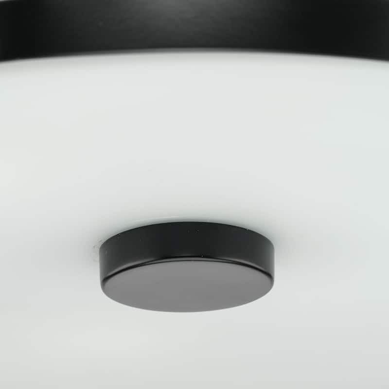 Gilliam Collection Three-Light Matte Black New Traditional Flush Mount - 16.12 in x 16.12 in x 4.37 in