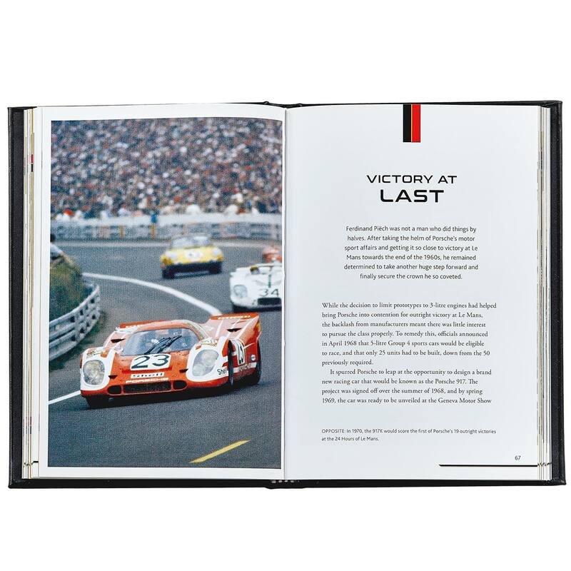 Graphic Image The Story of Porsche Coffee Table Book, Leather, Black